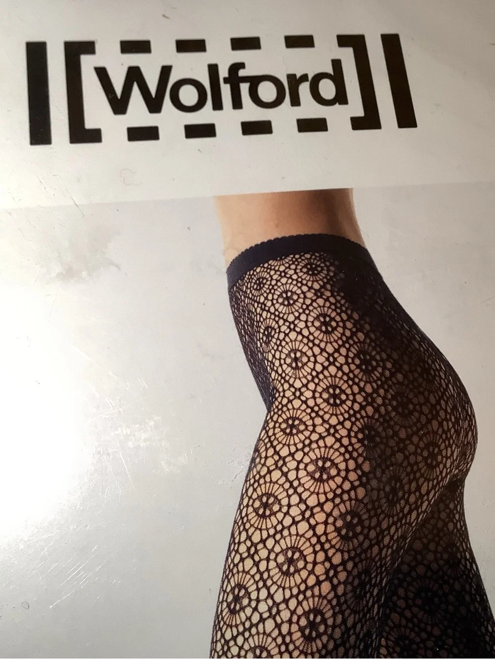 Wolford Daphne tights, ornamental pattern, color black, size: S
